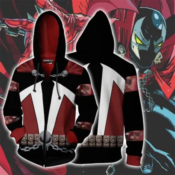 

new Men women Hooded Spawn 3D Printed Hoodies Tracksuit zipper hoodie hooded hip hop tops Spawn Zip Up Hoodie Sweatshirt