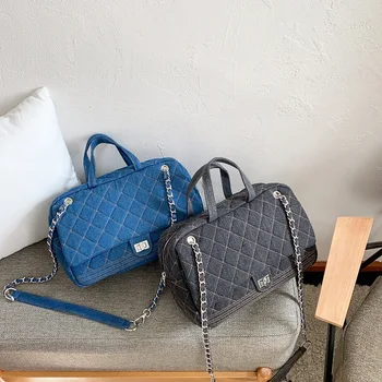 

Embroidered Denim bag women's bag fashionable handbags large capacity shoulder bag