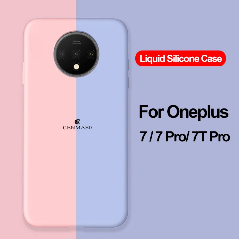 Чехол для Oneplus 8 7T Pro мягкий чехол из жидкого силикона OnePlus 7 с полной защитой задняя