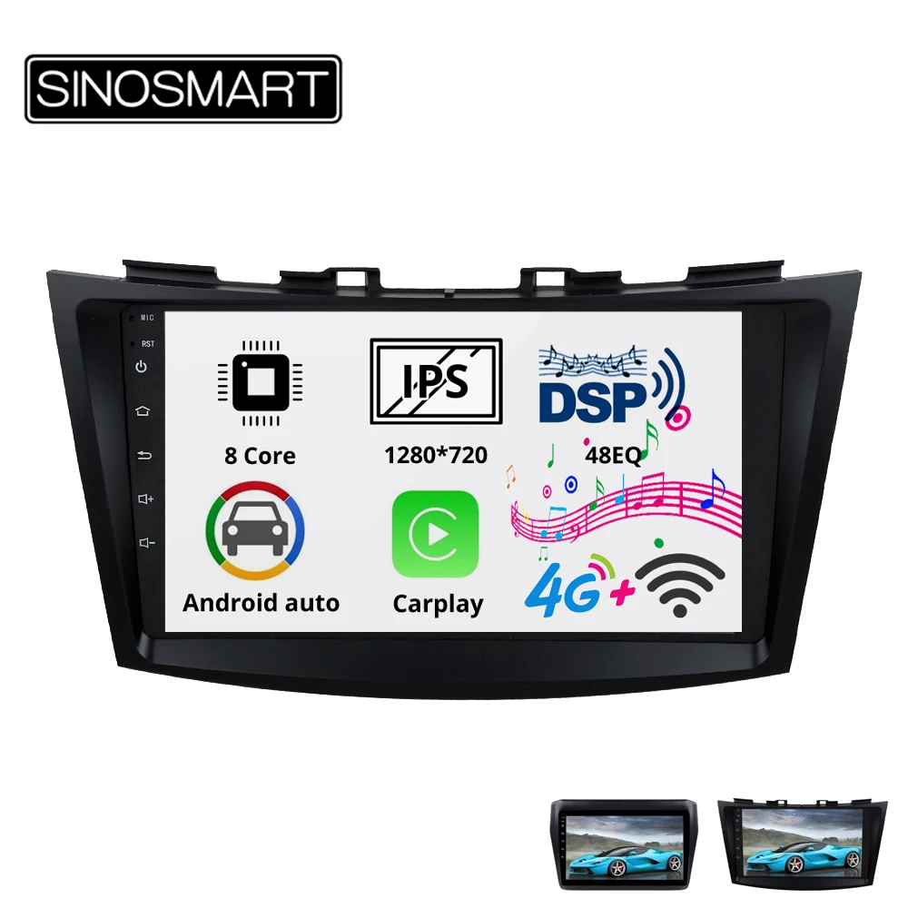 Sinosmart 8 сердечника DSP 48EQ 2Din IPS/QLED 2.5D экран автомобильный gps радио навигации плеер