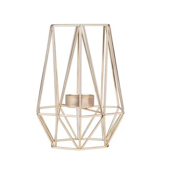 

Nordic Style Wrought Iron Geometric Candle Holders, Bedroom Living Room Home Decorate Metal Crafts.
