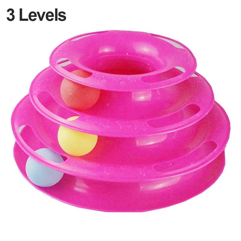 toy dogs for sale 3/4 Levels Pet Cat Toy Training Amusement Plate Kitten Tower Tracks Disc Cat Intelligence Triple Disc Tumbler Ball Interactive flopping fish cat toy Toys