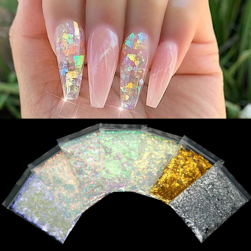 Lentejuelas brillantes 3D para decoración de uñas, copos de purpurina  holográfica AB, accesorios de arte para manicura, 10 g/bolsa|Brillantina de  uñas| - AliExpress