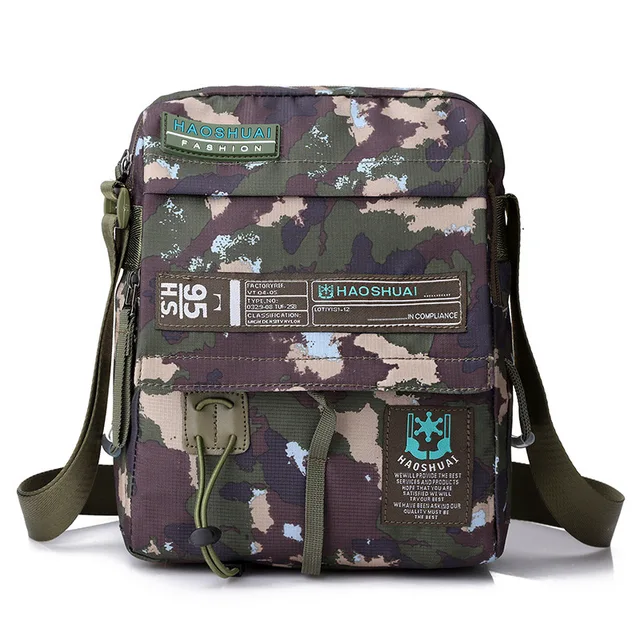 Men Nylon Messenger Bag Shoulder Crossbody Bags Multifunction Fashion Casual Hiking Bicycle Travel Satchel School Handbag XA80ZC camouflage