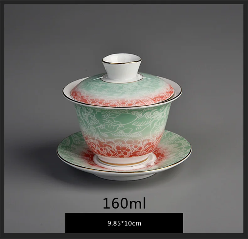 Цзиндэчжэнь Gaiwan фарфоровый керамический эмалированный чайный соусница для тарелки Обложка набор пиалы для чая ручная роспись чайная посуда мастер чашка посуда для напитков ремесла