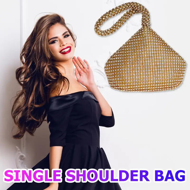

Fashion Rhinestone Clutch Bags Banquet Female Solid Evening Party Handbags Elegant Multicolored Small Single Shoulder Bags