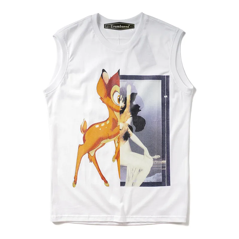 Новое поступление, мужские/женские хлопковые футболки высокого качества, летние модные футболки с мультяшным принтом, мужские свободные футболки без рукавов, B302