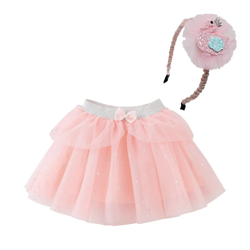097 pink 2 предмета, юбка-пачка принцессы для девочек Весенняя Милая фатиновая юбка Детская Юбка для дня рождения, свадьбы, для детей возрастом от 2 до 8 лет, блестящая Одежда для девочек - Цвет: 097 pink