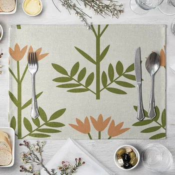 

Pattern Simple European Style Placemat Simple Drawer Mat Western Restaurant Napkin Placemat Heat Insulation Coaster Multi--