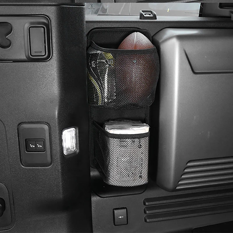

Для Land Rover Defender 110 2020 стайлинга автомобилей ткань черный ствол боковой сетчатый мешок для хранения сумка для хранения автомобильные аксессуары