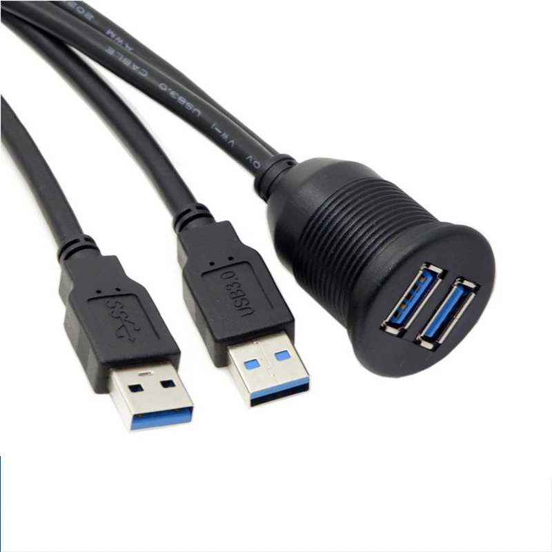 Двойной USB 3 0 штекер-гнездо кабель аксессуары портативный для автомобиля