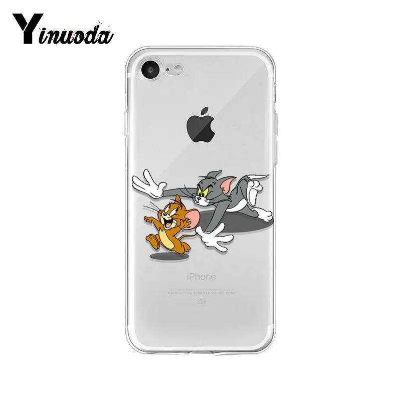 Yinuoda чехол для телефона с рисунком кота и мыши Тома и Джерри чехол для iphone 8 7 6 6S Plus X XS MAX 5 5S SE XR 10