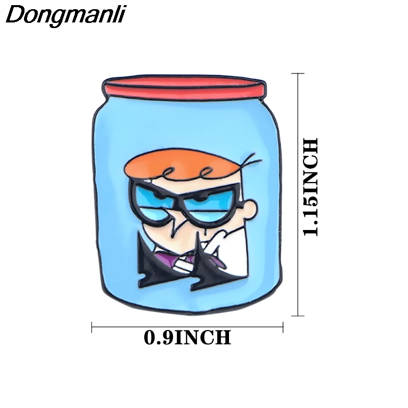 P4201 Dongmanli Dexter's Lab эмалированные булавки и броши для женщин модные нагрудные булавки рюкзак сумки значок подарки