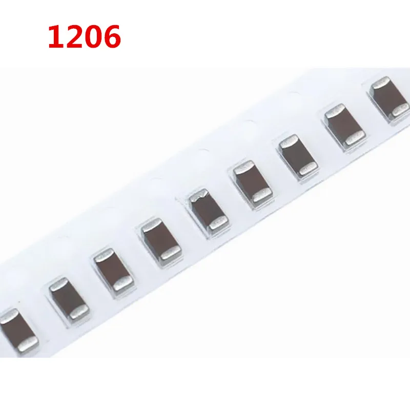 100 шт. многослойный керамический конденсатор SMD 1PF-100UF 1206 V X7R 250 10pF 100pF 470pF 100nF 220nF 1 мкФ