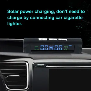 

External Universal Car Tire Detection Monitor Wireless Solar Tire Pressure Detection Instrument with LED Light