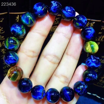 

Natural Blue Pietersite Stretch Gemstone Women Men Beads Bracelet 11.3mm Cat Eye From Namibia AAAAAA Certificate
