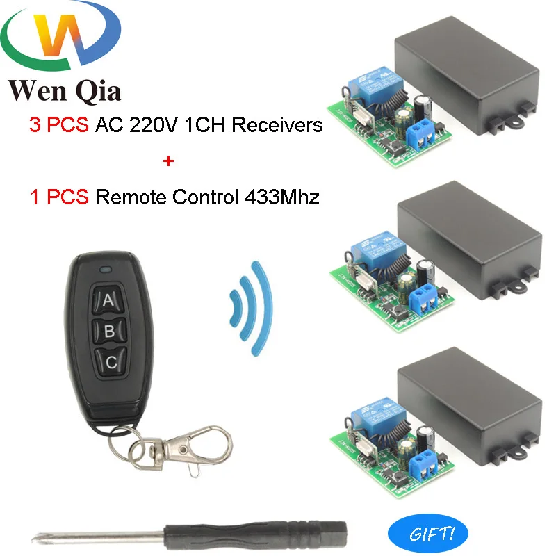 

433Mhz Wireless RF Remote Control Universal AC 85~220V 1CH Receiver with 3buttons Transmitter Led Switch Diy Bulb SmartHome Lamp