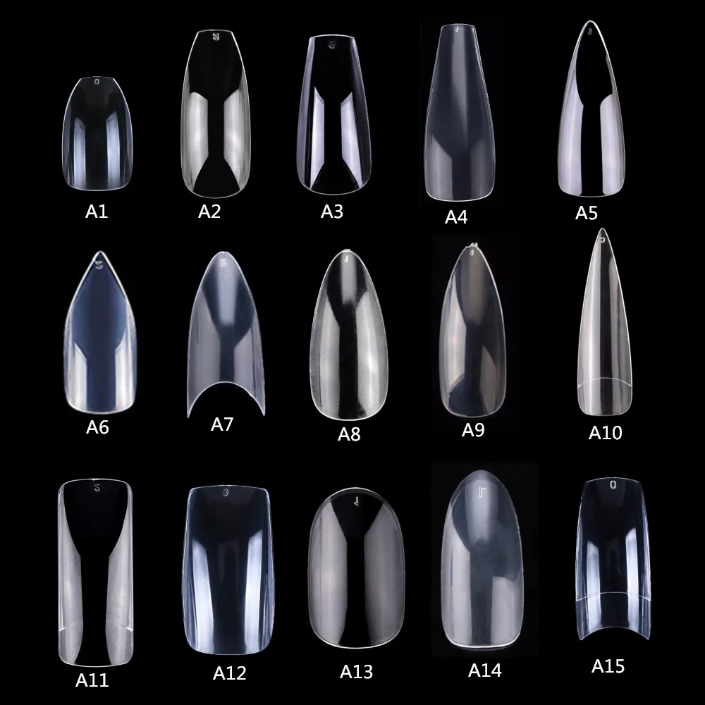 Makartt 500pcs Coffin Fake Nail Tips Clear Natural Nails Tips Full