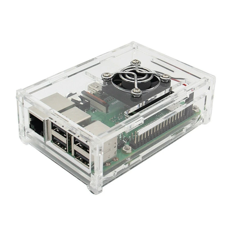 

4 in 1 Raspberry Pi 3 Model B+ Board + acrylic Case + Cooling Fan + Heat Sink Kits / Starter Kit