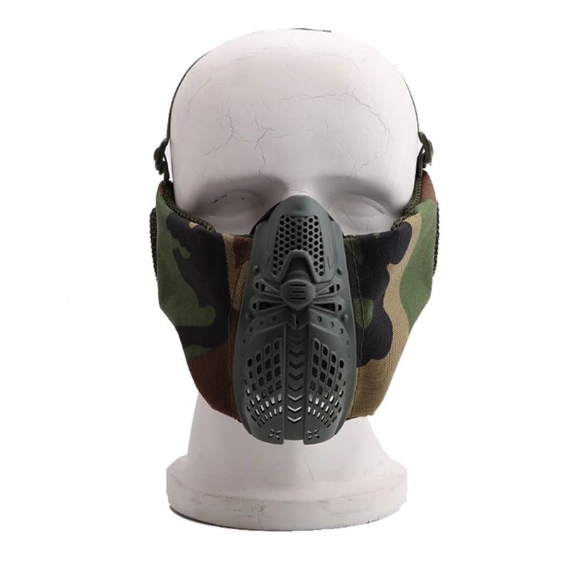CL Airsoft полумаска для лица с маской дизайн паук легкий складной дышащий Портативный Защита для полости рта для наружного велоспорта Y - Цвет: CL