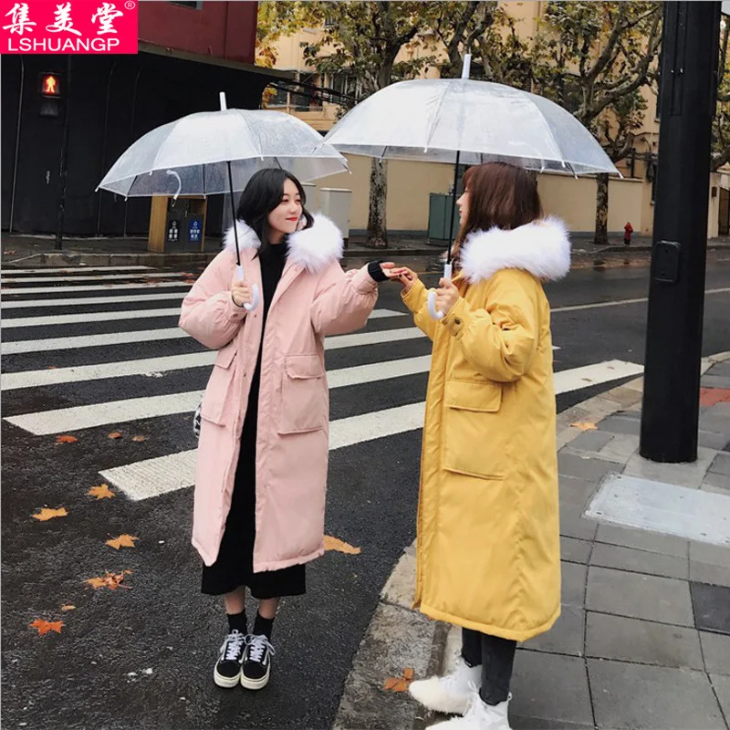 

Cotton Coat Women's 2019 New Style Korean-style Students Dongdaemun Loose-Fit Explicit Thin Long over-the-Knee Oversize Thick Co