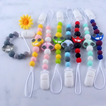 

Baby Care Universal Holder Leash For Pacifiers Nipples Clip Chain Infant Child Cartoon Soother Beaded Chains Teethers