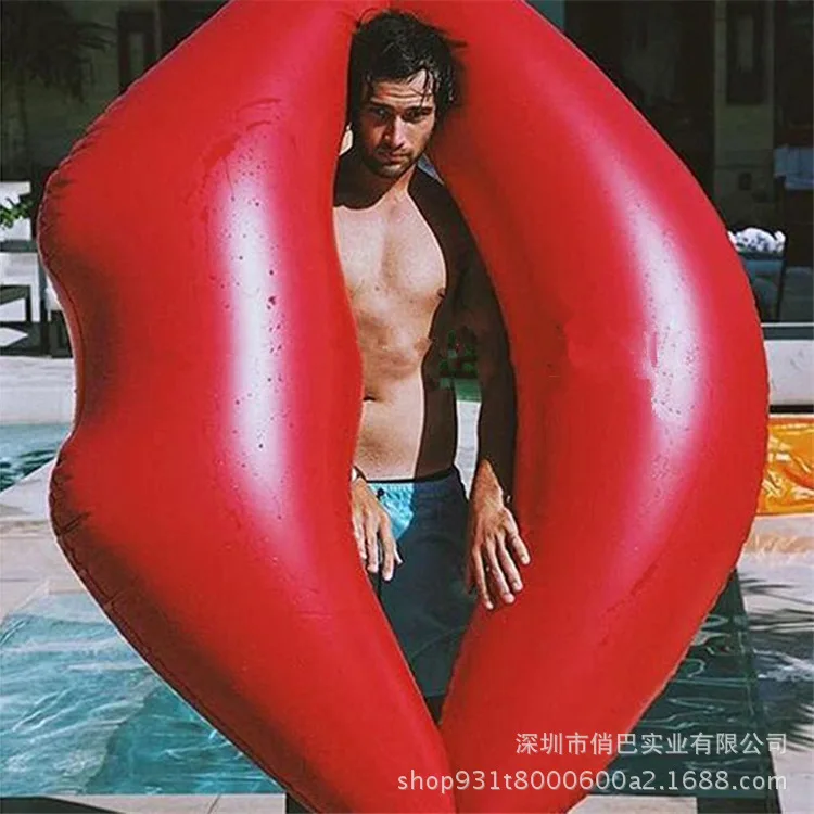 

2017 New Style Currently Available Inflatable Lips Floating Row PVC Inflatable Rose Gold Lip Red Floating Bed Adult Swim Ring