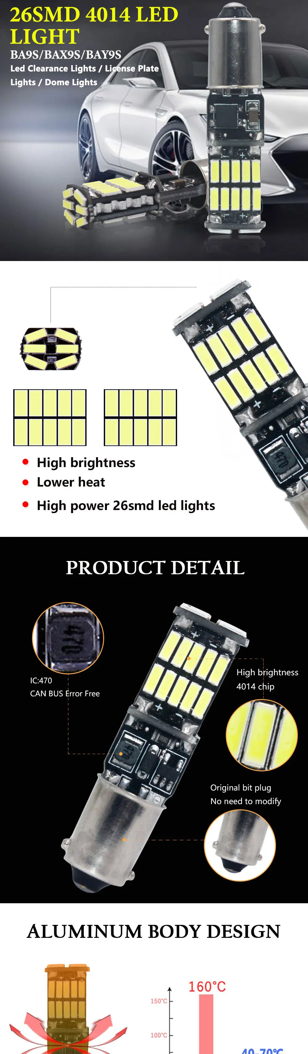 RXZ 2 шт. BA9S BAX9S BAY9S T4W H6W 4014 26SMD инструмент светильник лампа купольный светильник без ошибок клиновидные боковые светильник Интерьер 12V 6000K