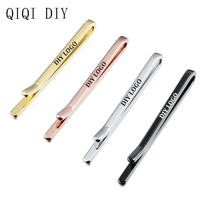 

Customize DIY Logo Pattern Metal Tie Clip For Men Wedding Necktie Tie Clasp Clip Gentleman Tie Bar Crystal Tie Pin For Men Gift