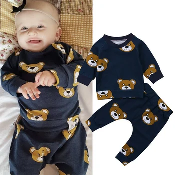 

Baby Suit Autumn Winter Baby Boy Cartoon Cute Clothing Pullover Sweatshirt Top + Pant Clothes Set Baby Toddler Girl Outfit Suit