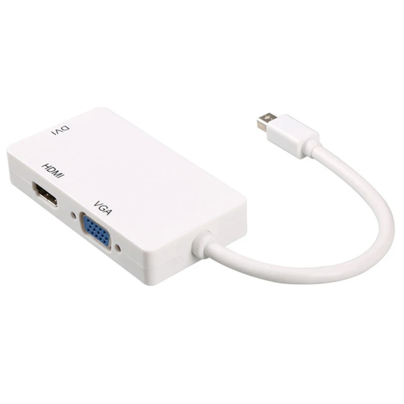 Mini Dp к Hdmi Dvi Vga адаптер 3 в 1 концентратор Mini Displayport 1080P видео адаптер конвертер для Imac Apple Macbook Pro Air(белый