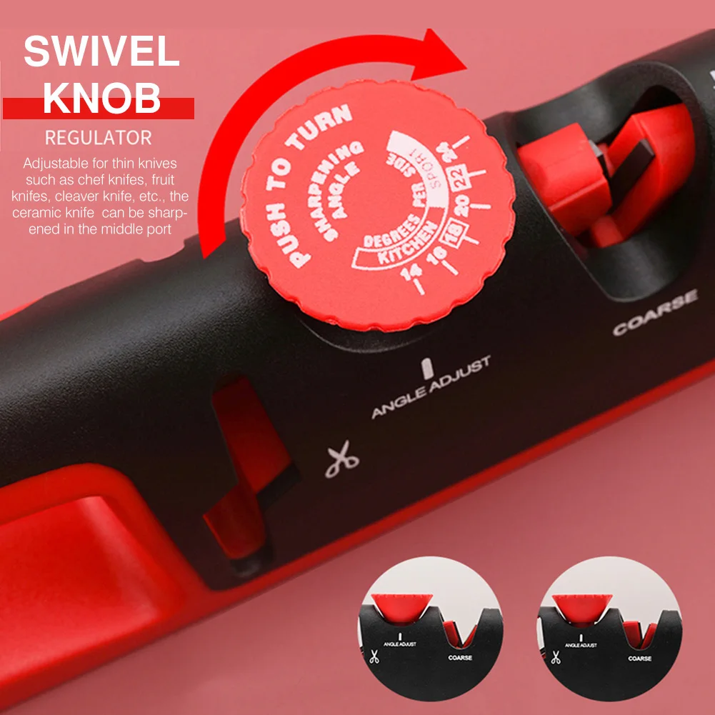 4 в 1 Многофункциональная точилка для кухонных ножей с регулируемым углом система