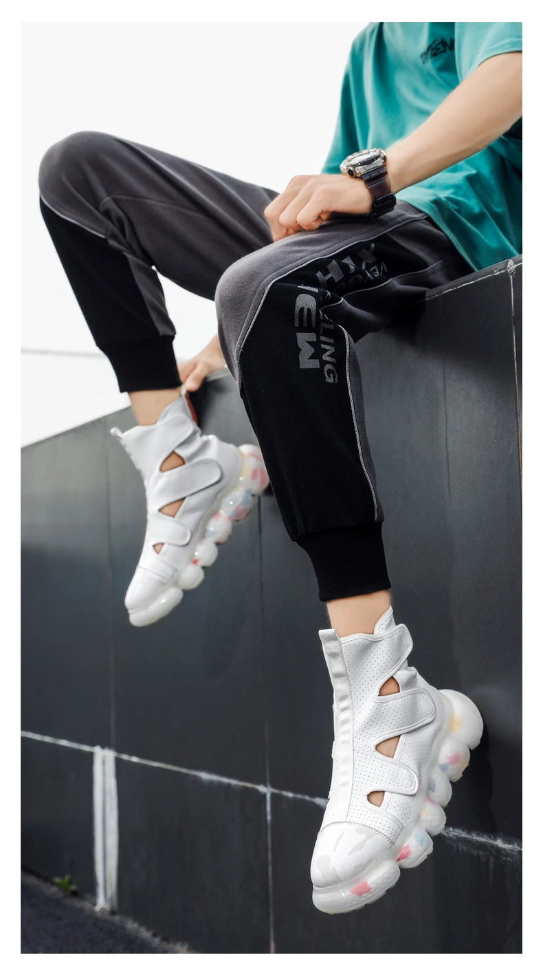 Fashion Men's Sandals Summer Soft Sandals High Quality Microfiber Leather Sandals Outdoor Antiskid Damping Men Roman Sandals