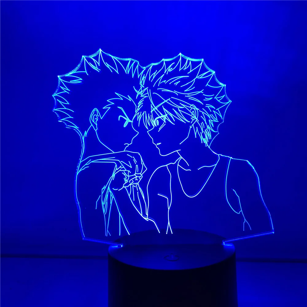 3D лампа Hunter X Freecs и Killua СВЕТОДИОДНЫЙ Ночник светильник Аниме фигурки Lampara HXH