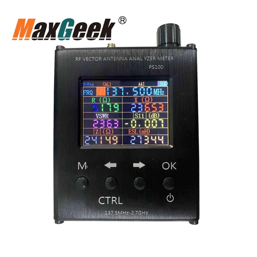 

137.5MHz - 2.7GHz UV RF Antenna Analyzer SWR Meter Tester with Aluminum Alloy Shell PS100