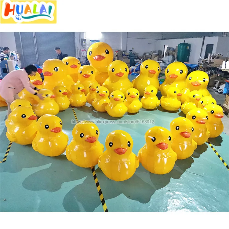 

outdoor giant inflatable water yellow duck floating animal model ballon for advertising event party air pump factory directly