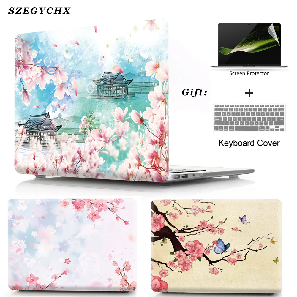 Чехол для ноутбука Macbook New Air 13 A1932 A1466 Pro retina 11 12 13 15 13,3 A2159 жесткий чехол с сенсорной панелью+ чехол для клавиатуры