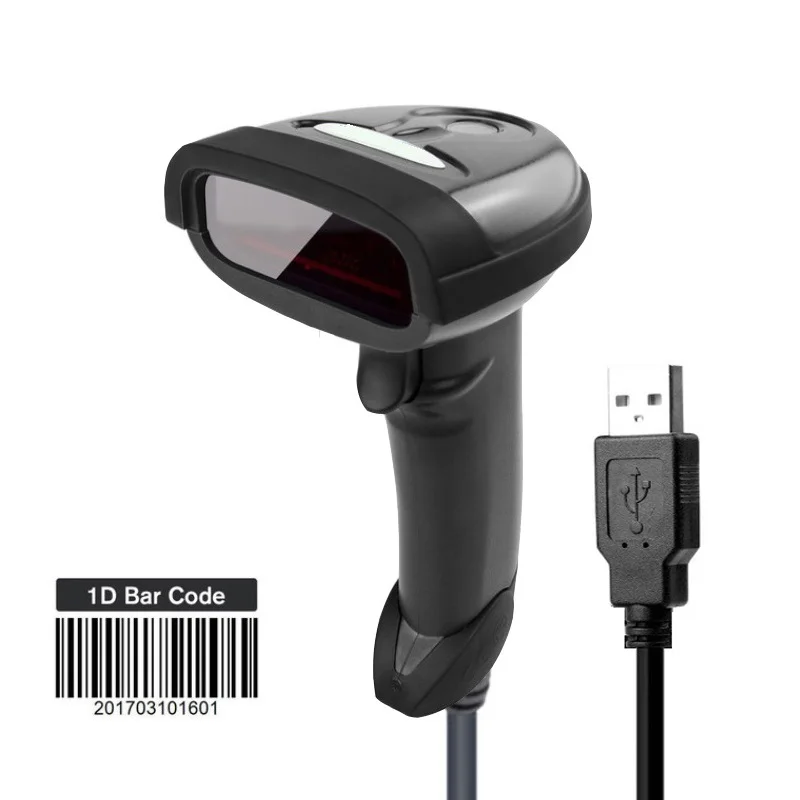 1d Barcode Scanner Portable Laser Bar Code Reader Handheld Usb Wired