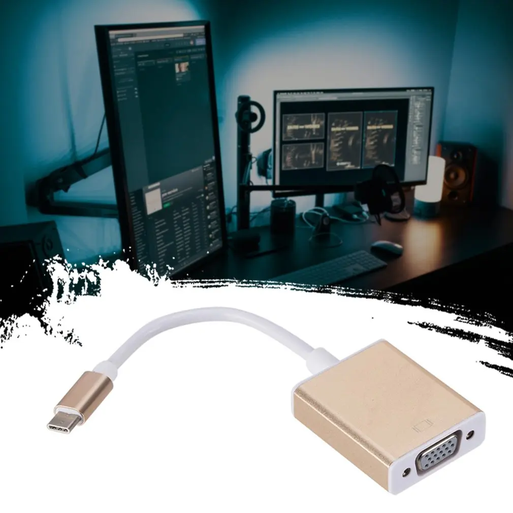 TYPE-C к VGA адаптер usb-кабель 3,1 к VGA адаптер usb-кабель 3,1 TYPE-C к VGA HD кабель конвертер