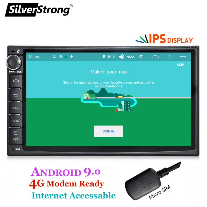 SilverStrong Android9.0 автомобильный 2Din универсальный gps автомобильный DVD навигатор Android9.0 для LADA GRANTA без DVD Автомобильный плеер 707M3