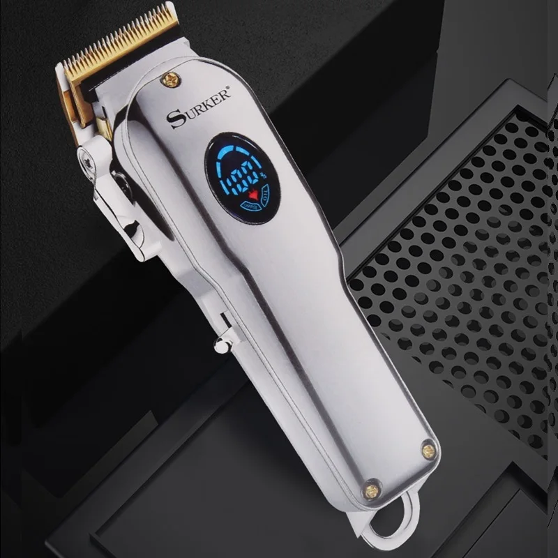 Professional Barber Hair Clipper Men Hair Trimmer LCD Electric Hair Cutting Machine Titanium Blade Haircut USB Rechargeable
