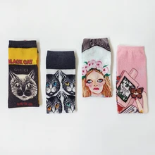 Носки в стиле хип-хоп хлопковые длинные забавные носки с рисунками для женщин и девочек уличные модные носки высококачественные носки весна-лето