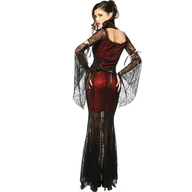 Хэллоуин викторианский костюм Женщины готический страшный костюм невесты вампира День мертвых вечерние демон дьявол зомби, ведьма косплей платье
