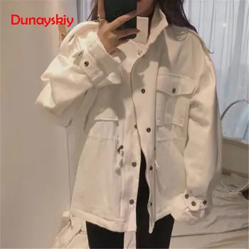 

Spring Autumn Army Green Vintage Jacket Women Coat Female Casual Long Sleeve Jackets Women Streetwear Slim Ladies Jacket Q1127