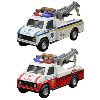 

1/28 Alloy Engineering Car Model Hand-eye Coordination Hand Flexibility Light Music Pull Back Fire-fighting Alarm Crane