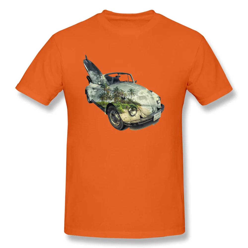 Hawaii Surfer Beach Car Styling Cool T Shirts Men Orange Tshirts Extreme Exercise Lover Awesome T-Shirt Tropical Zone Sunshine | Мужская