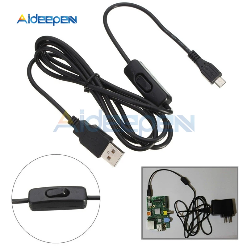 

1.5M Micro USB Power Supply Switch Charger Cable Wire With ON/OFF Switch For Raspberry Pi 3