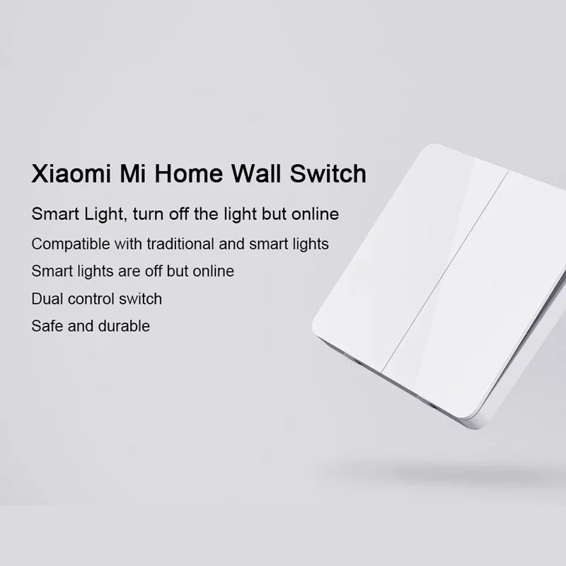Настенный переключатель Xiaomi Mijia, настенный переключатель, совместимый с традиционными и умными огнями, одинарный и двойной настенный переключатель управления