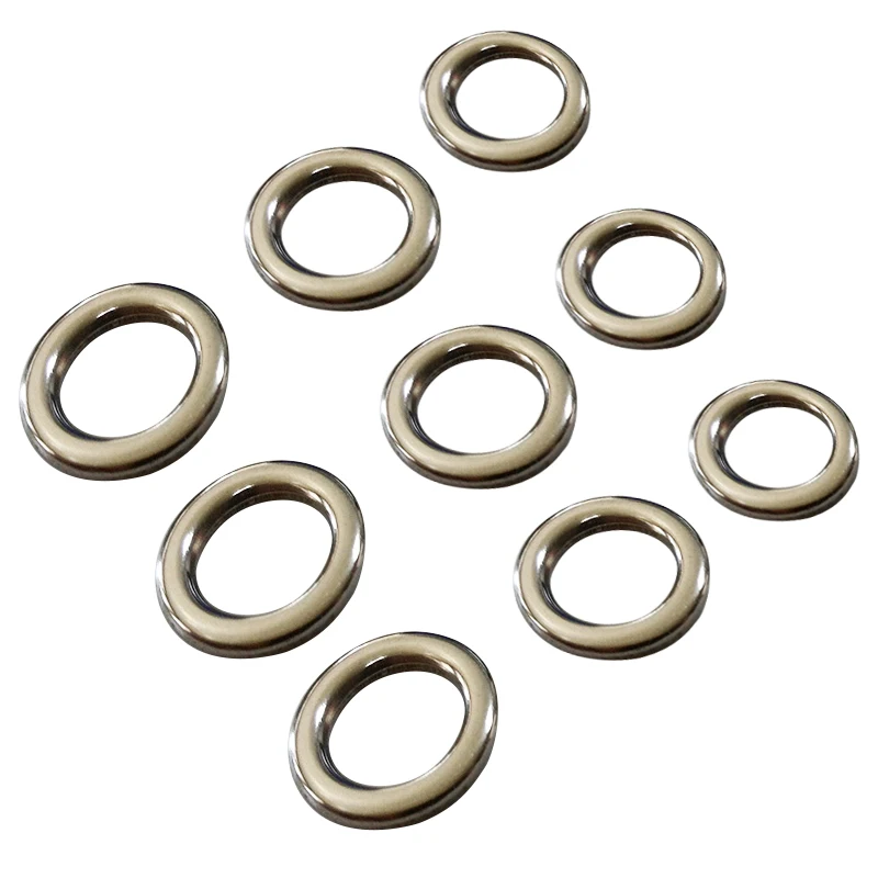 

200 Pcs Fishing Solid Ring Jigging Fishing Accessories the Best 304 Stainless Steel Very Large Test , 100 Pcs Style 1 with 100 P