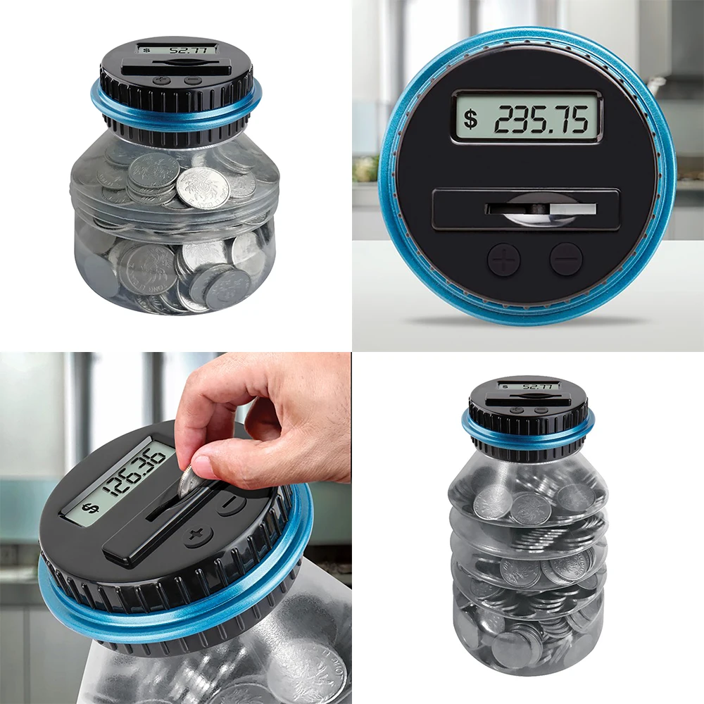 Piggy Bank Counter Coin Electronic Digital LCD Money Jar For USD GBP EURO Countable, foldable and retractable new